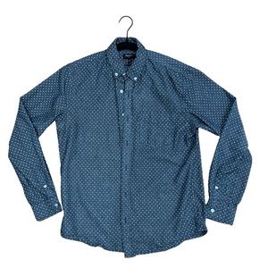 Forever 21 blue shirt with white polka dot oxford size small